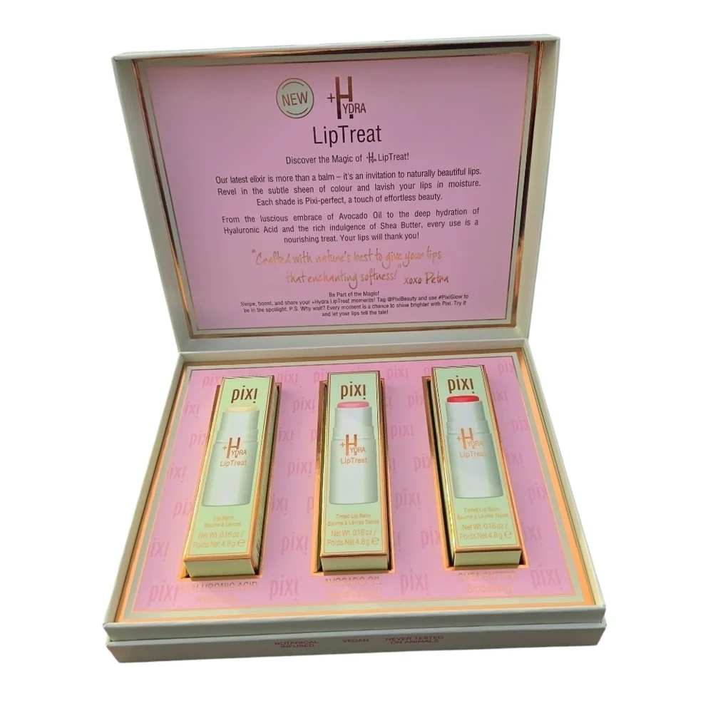 Pixi By Petra +Hydra Lip Treat Beauty Balm Gift Set .16oz Each Tinted Lip Balm